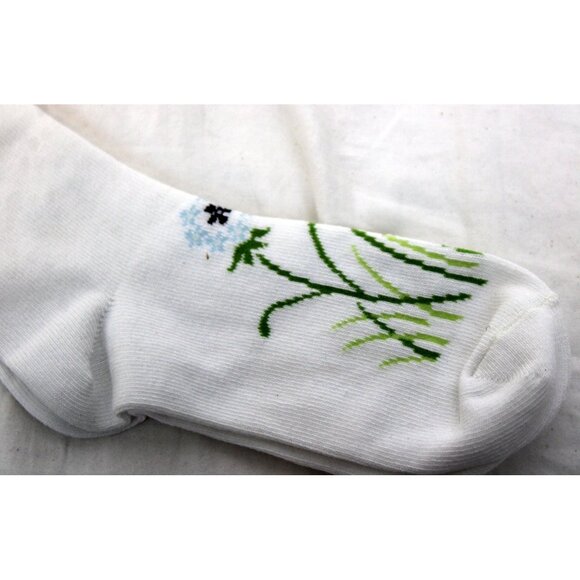 NWT 2004 Gymboree Dandelion Wishes White Ankle Socks Scallop Edge Bow sz 12-13 - Picture 4 of 6